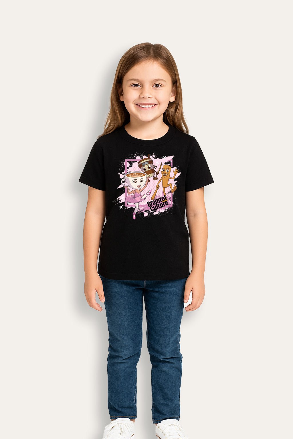 Girls Italian Brainrot Black T-Shirt - Brand Threads