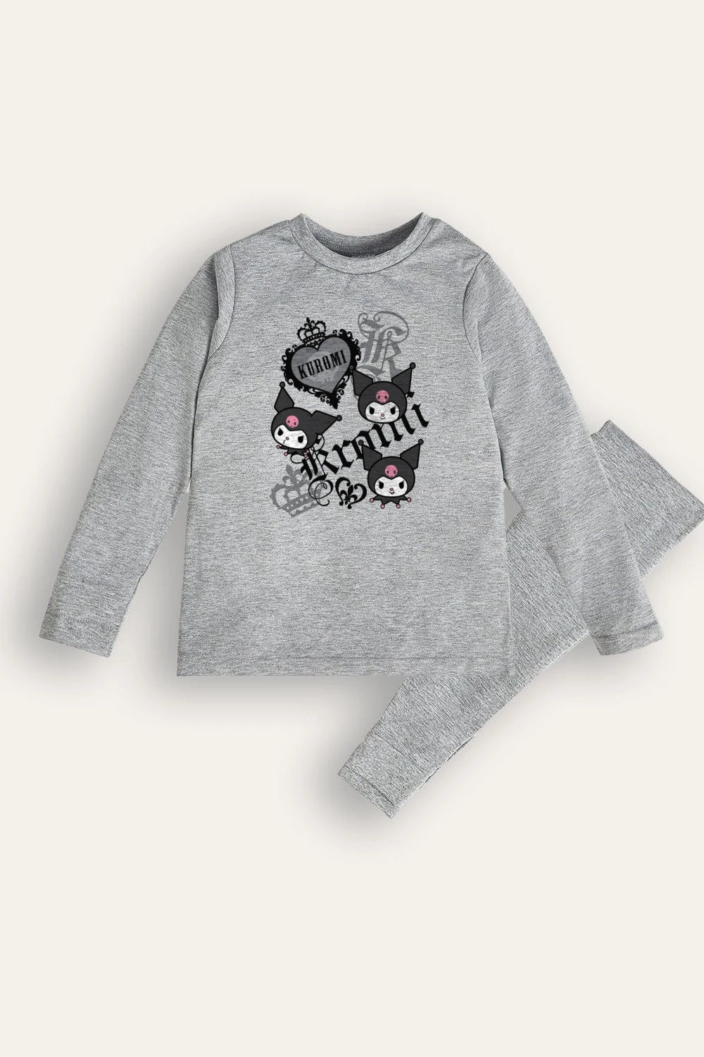 Girls Kuromi Grey Pyjama Set - Brand Threads