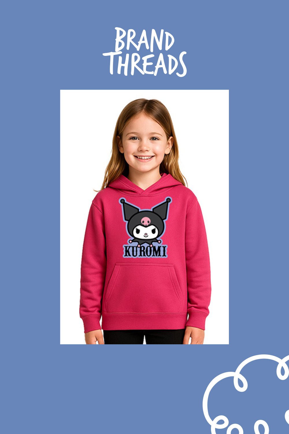 Girls Kuromi Hot Pink Hoodie - Brand Threads