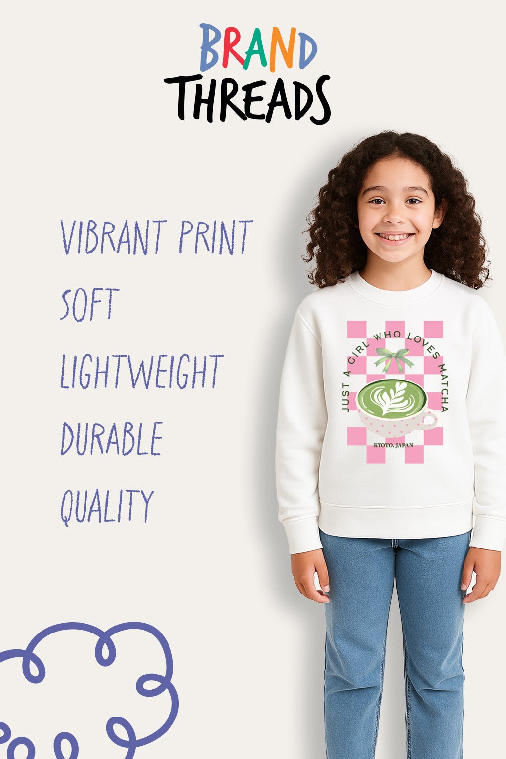 Girls Matcha Latte Graphic Sweatshirt - Brand Threads