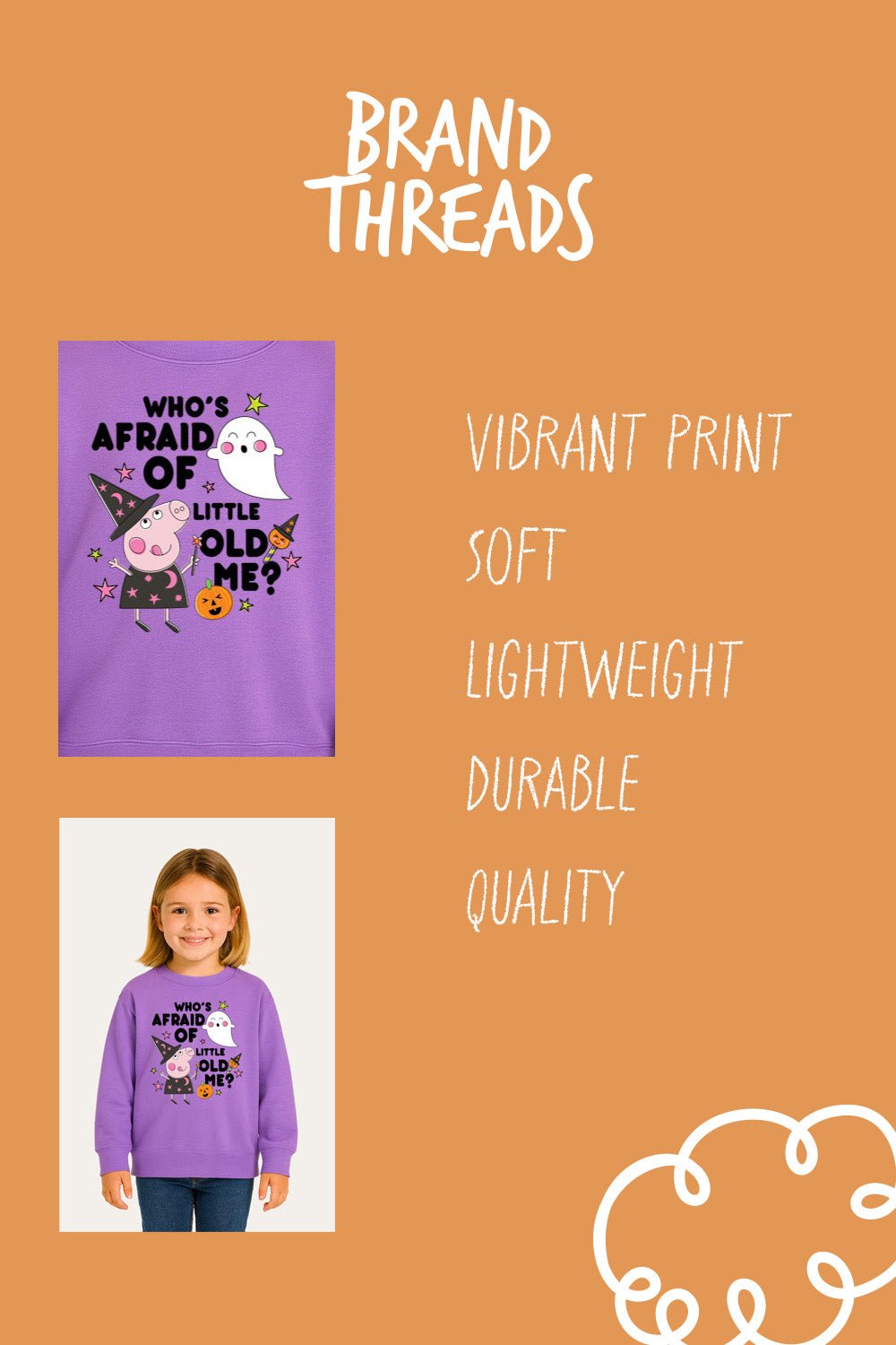 Girls Peppa Pig Halloween Lavender Sweatshirt - Brand Threads