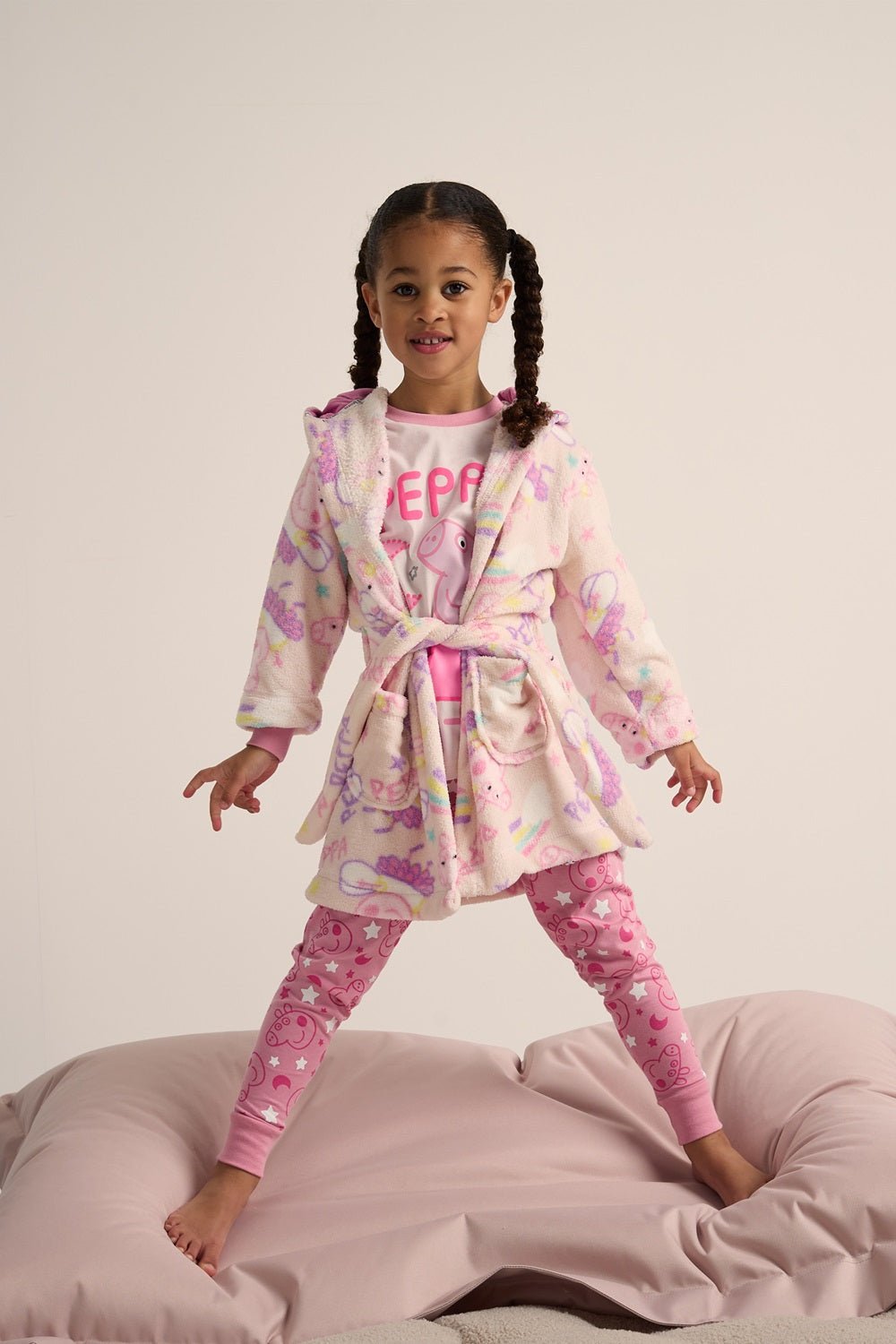 Girls Peppa Pig Hooded Dressing Gown - Brand Threads