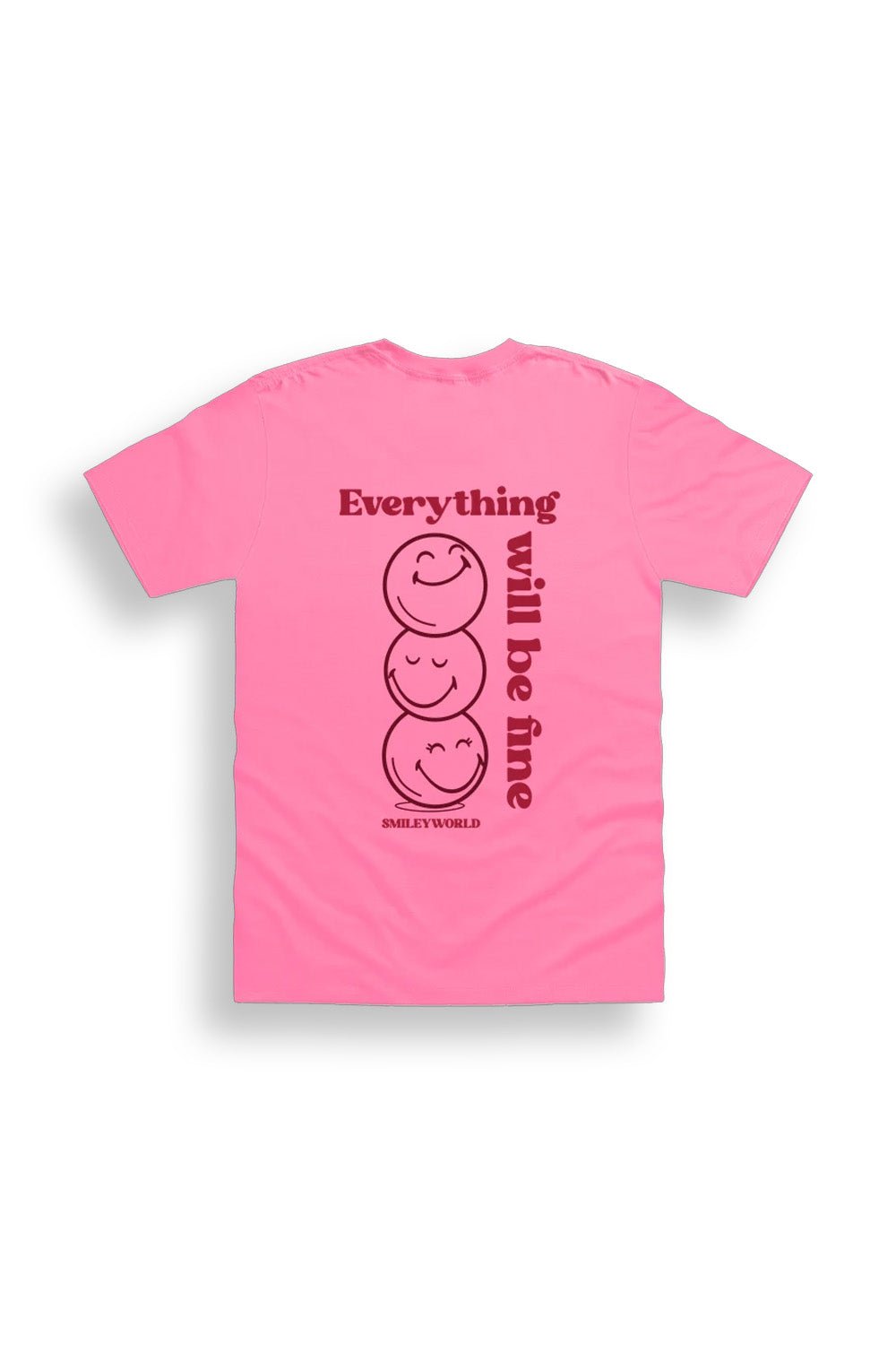 Girls Pink Smiley T Shirt - Brand Threads