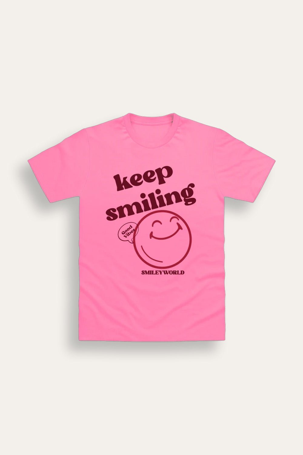 Girls Pink Smiley T Shirt - Brand Threads