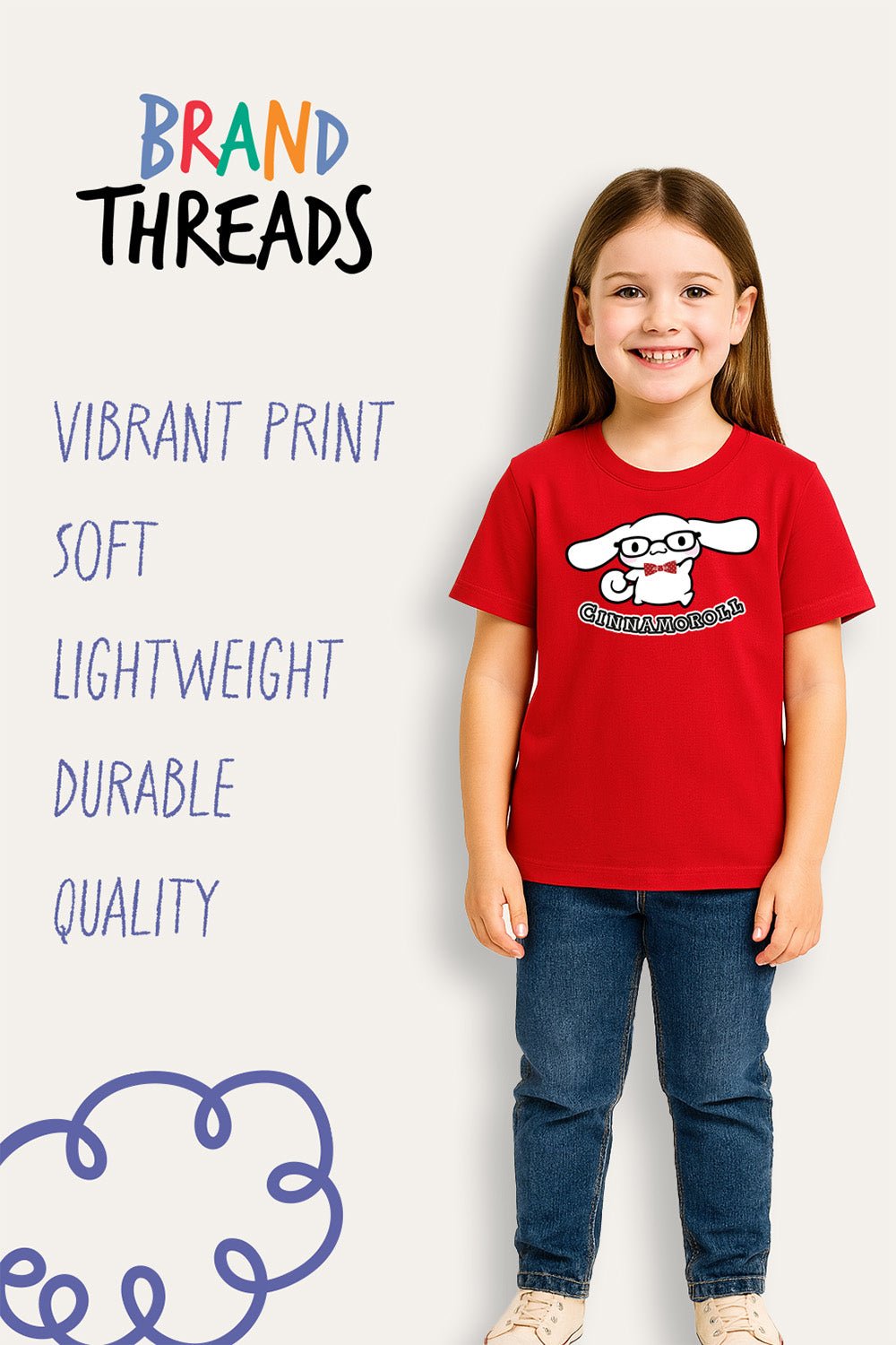 Girls Sanrio Cinnamoroll Red T-Shirt - Brand Threads