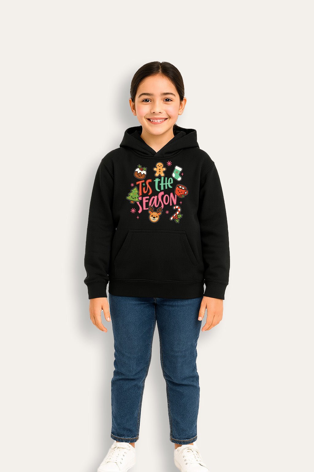 Girls “’Tis The Season” Christmas Hoodie - Brand Threads