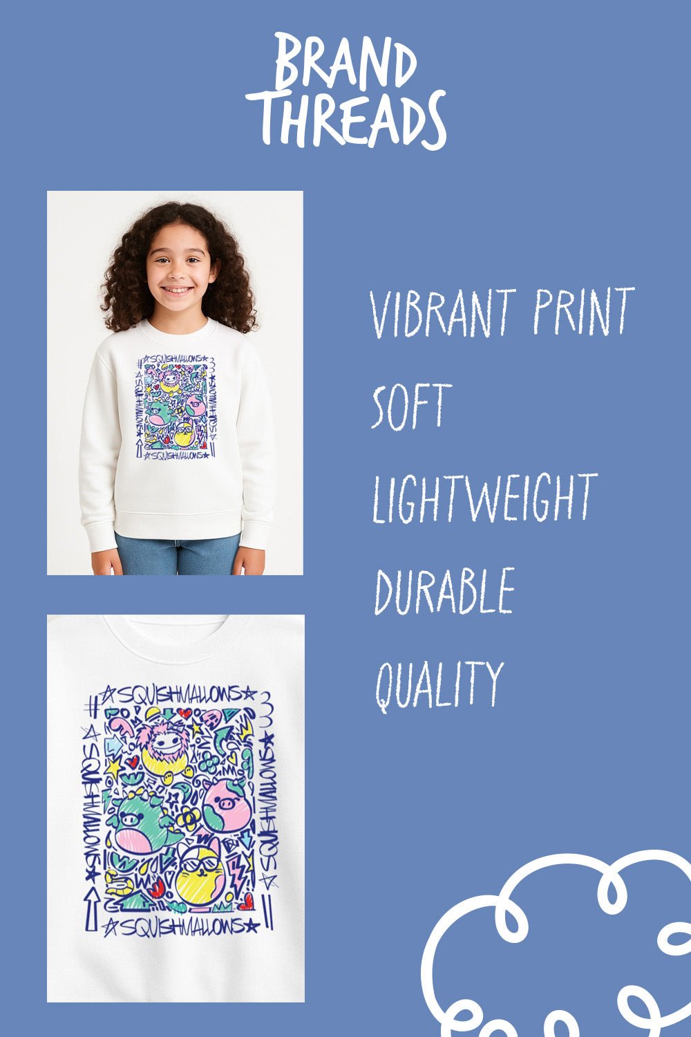 Girls White Squishmallows Sweatshirt - Brand Threads