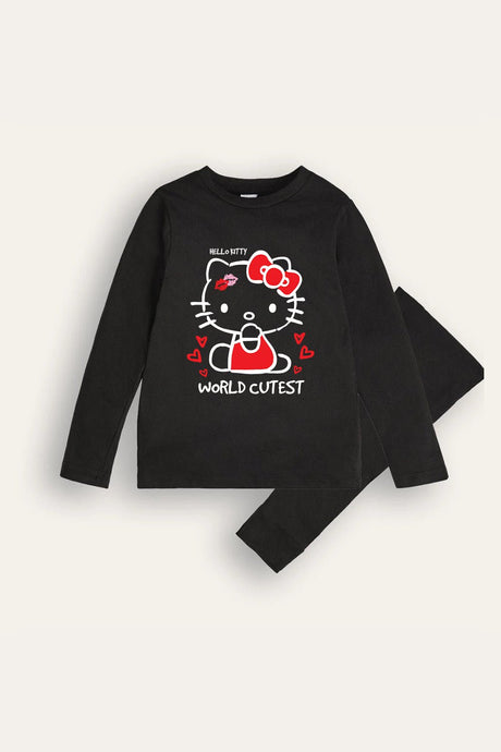 Hello Kitty girls pjs – two - piece set with character print top & bottoms - Brand Threads