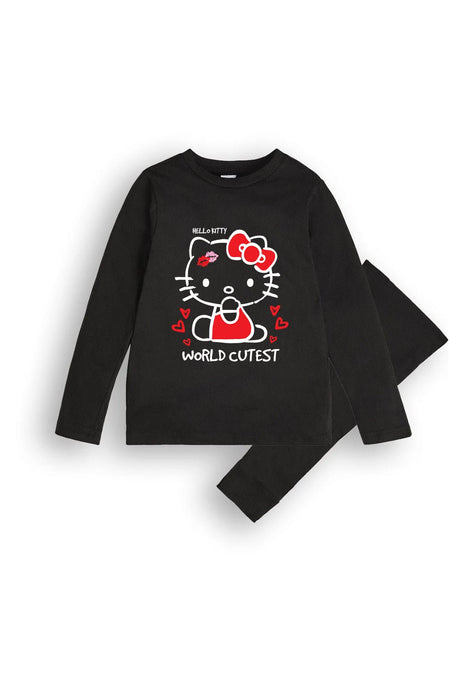 Hello Kitty girls pjs – two - piece set with character print top & bottoms - Brand Threads