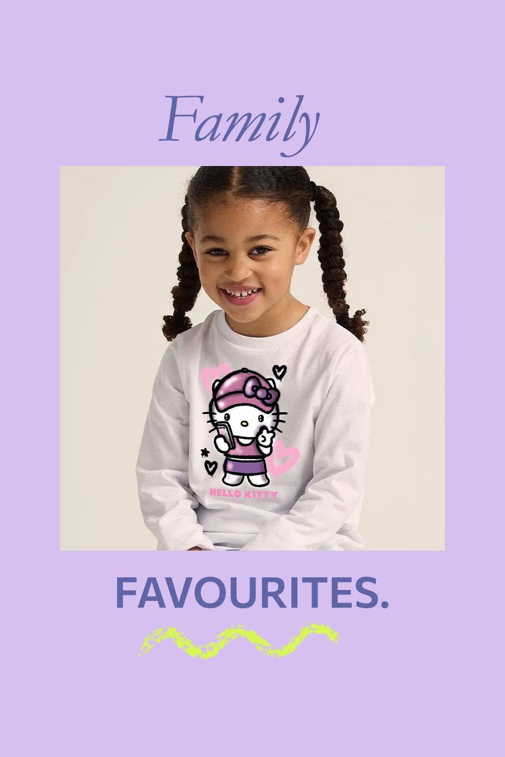 Hello Kitty Girls White Pyjama Set – 100% Cotton Long Sleeve & Trousers - Brand Threads