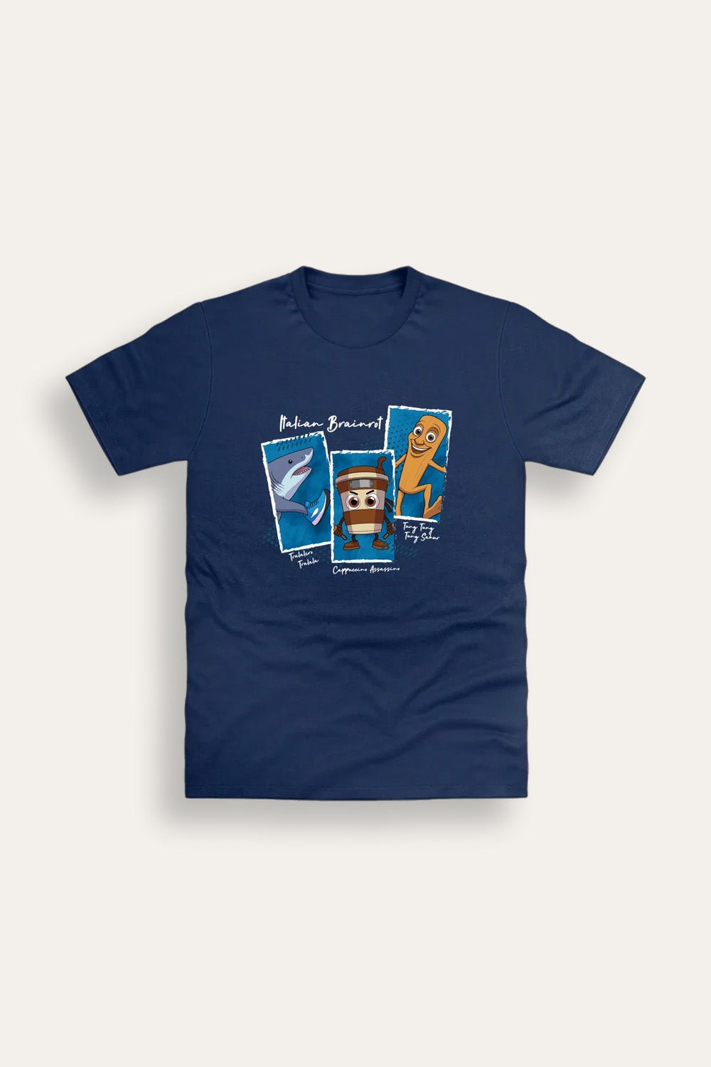 Italian Brainrot Kids Navy T Shirt - Brand Threads