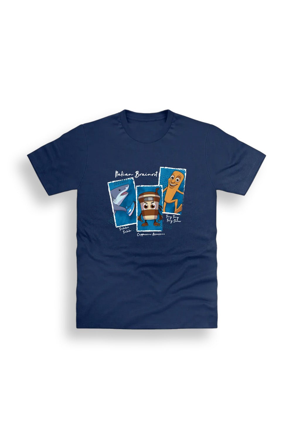 Italian Brainrot Kids Navy T Shirt - Brand Threads