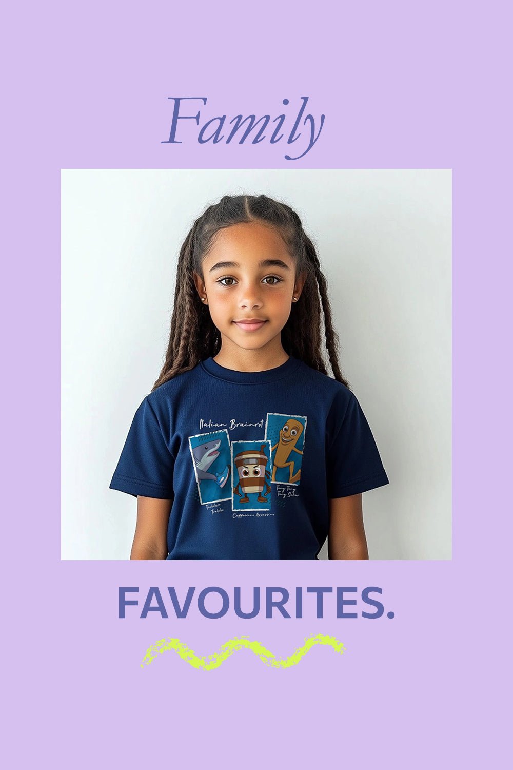 Italian Brainrot kids navy t shirt - Brand Threads