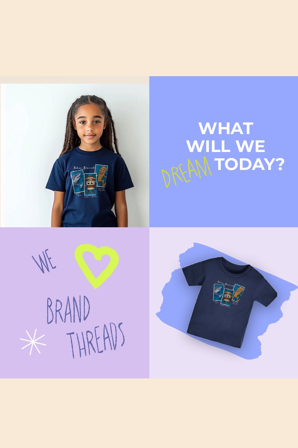 Italian Brainrot kids navy t shirt - Brand Threads