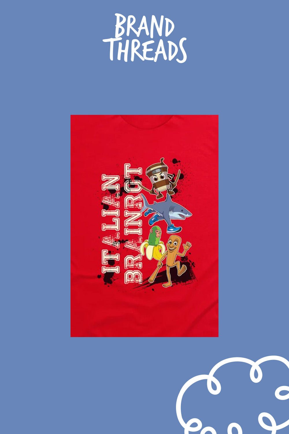 Italian Brainrot Kids Red T Shirt - Brand Threads