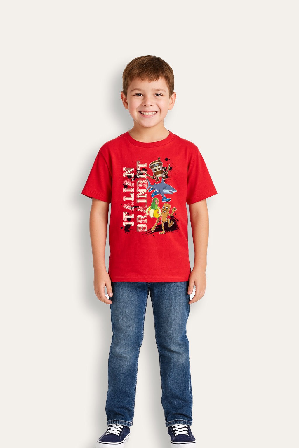 Italian Brainrot Kids Red T Shirt - Brand Threads