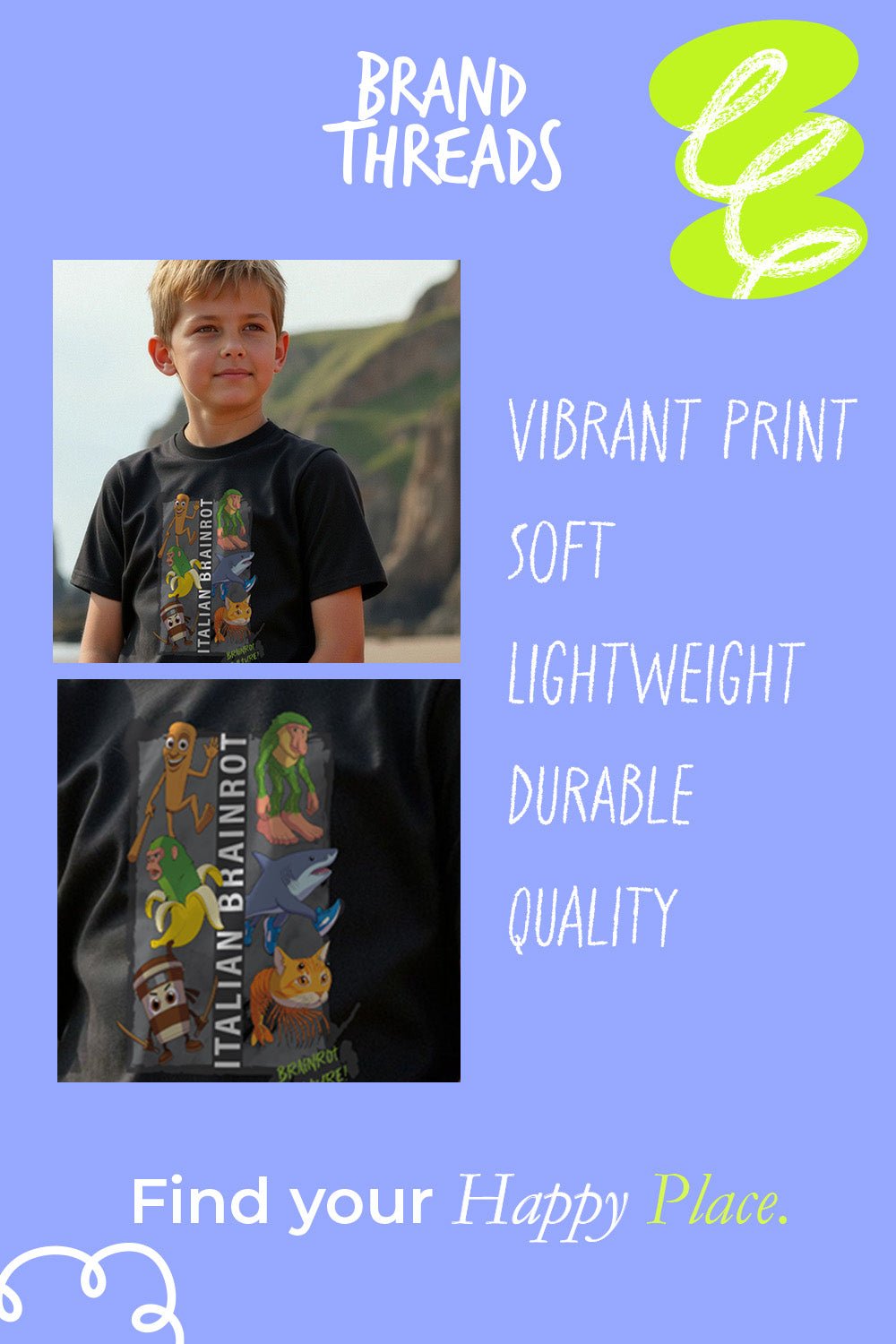 Italian Brainrot Kids T Shirt - Brand Threads