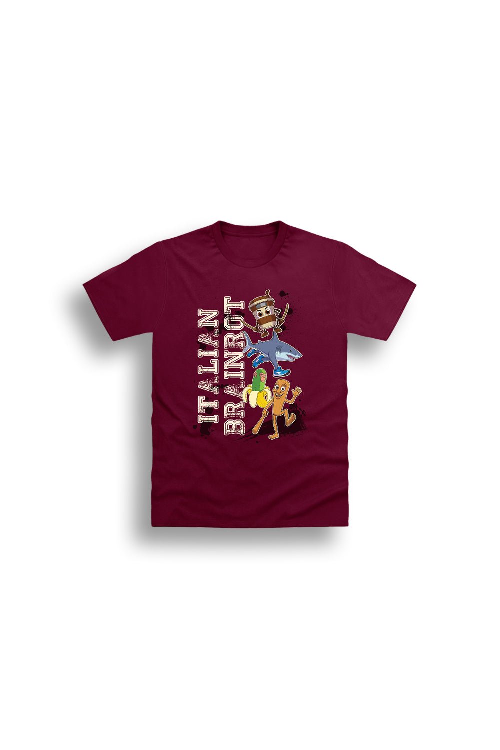 Italian Brainrot kids t shirt maroon - Brand Threads