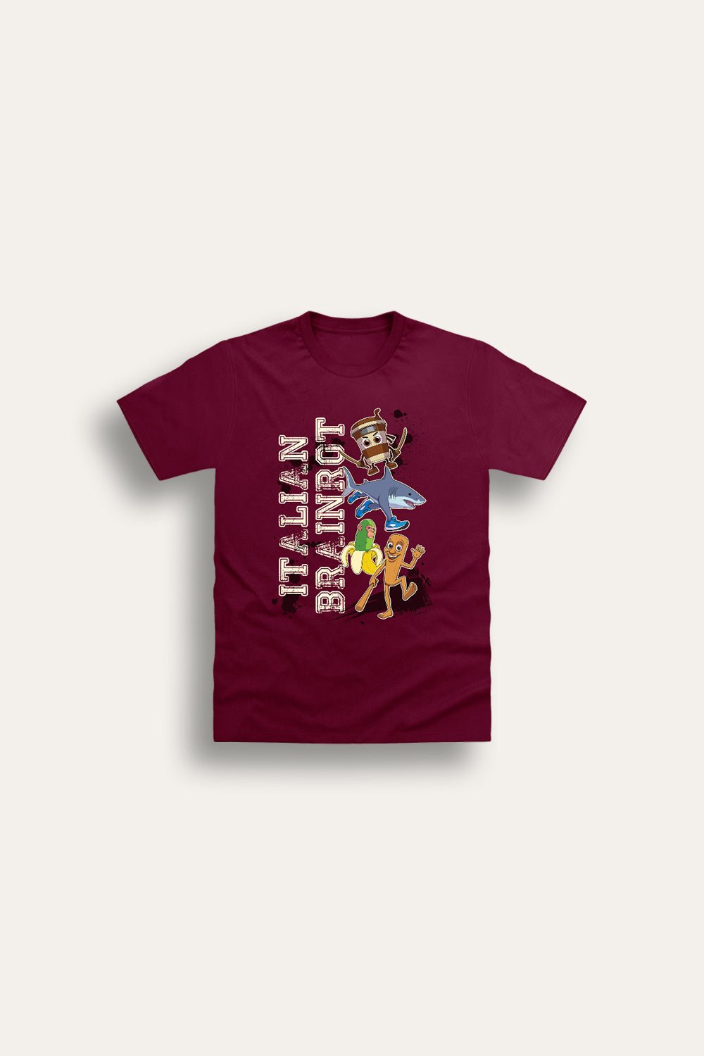 Italian Brainrot kids t shirt maroon - Brand Threads