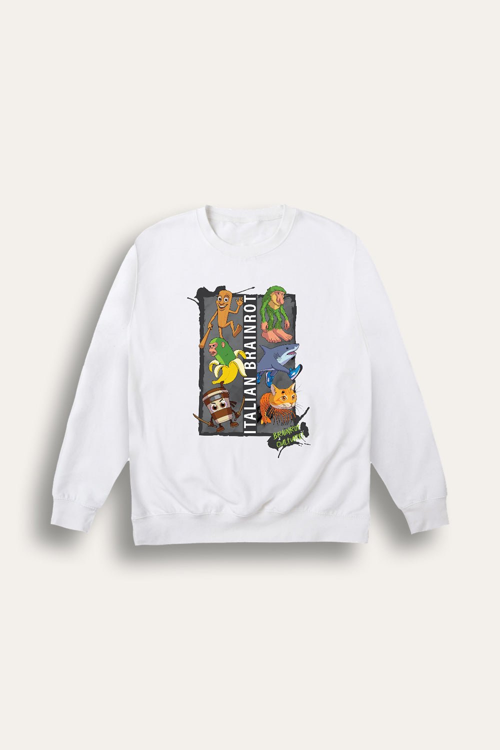Italian Brainrot kids white sweatshirt - Brand Threads