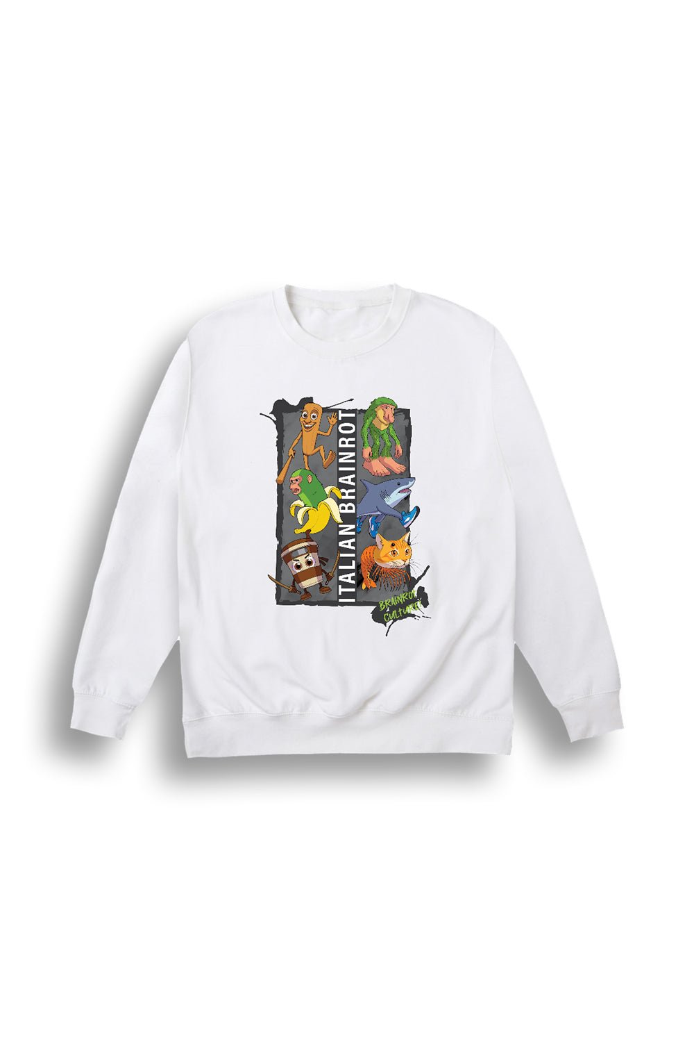 Italian Brainrot kids white sweatshirt - Brand Threads