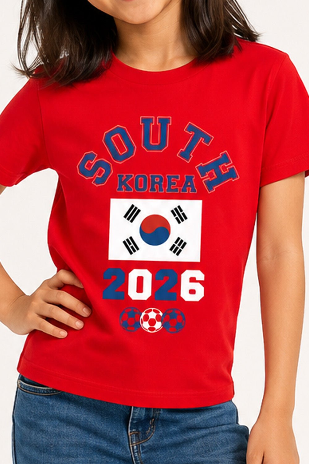 Kids South Korea Football T-Shirt - Brand Threads