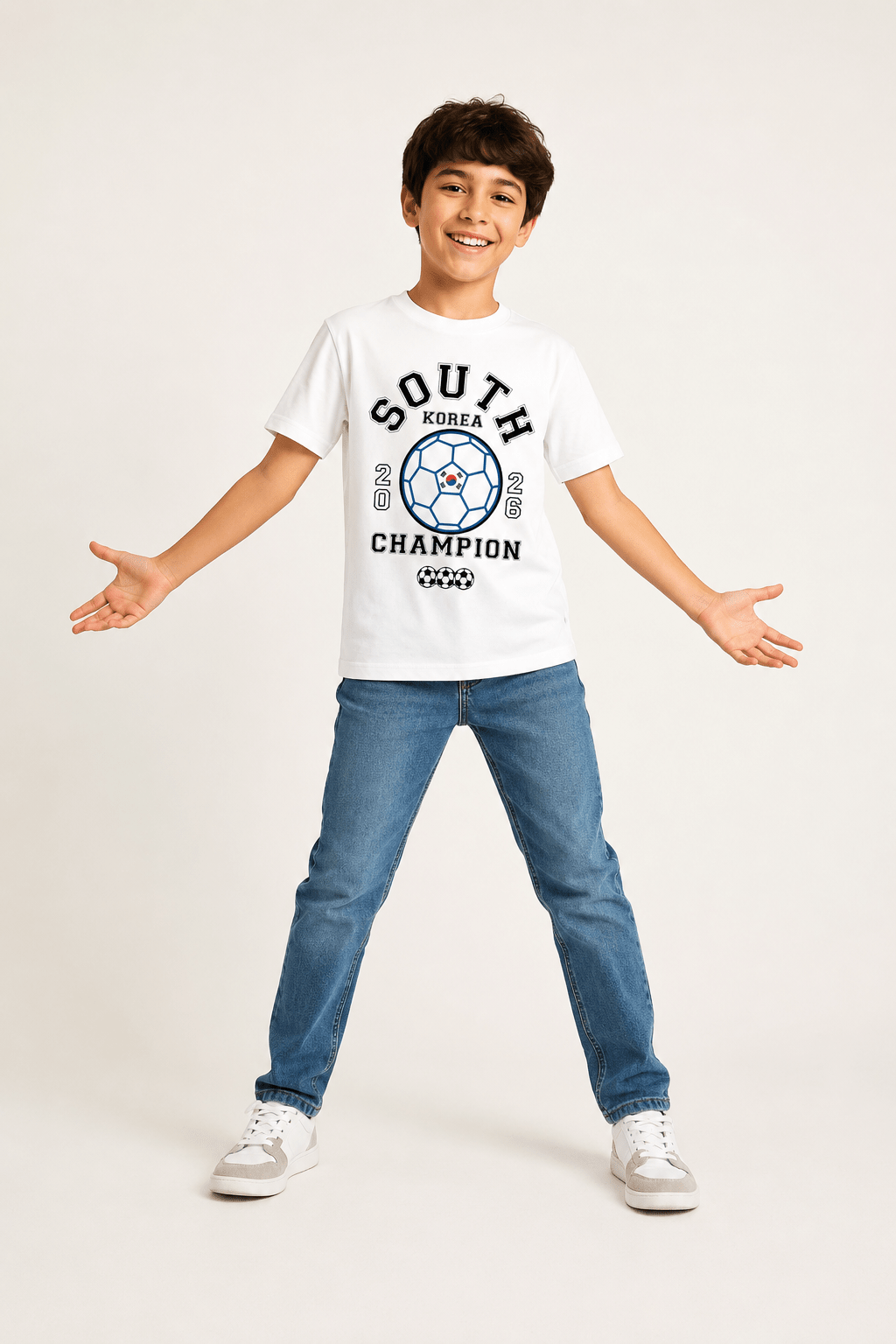 Kids South Korea Football T-Shirt - Brand Threads