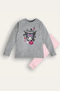 Kuromi Girls Grey Pyjama Set – 100% Cotton Kids Sleepwear - Brand Threads