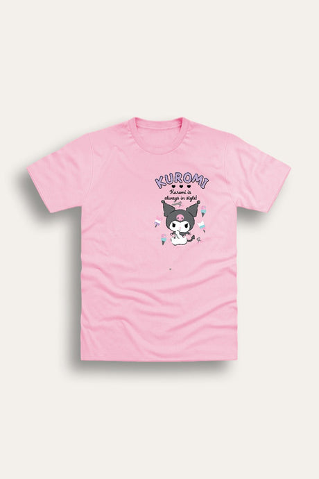 Kuromi Girls Light Pink T-Shirt – Cute Sanrio Graphic Tee - Brand Threads