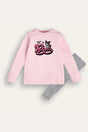 Kuromi Girls Pink Cotton Pyjama Set with Grey Marl Bottoms - Brand Threads