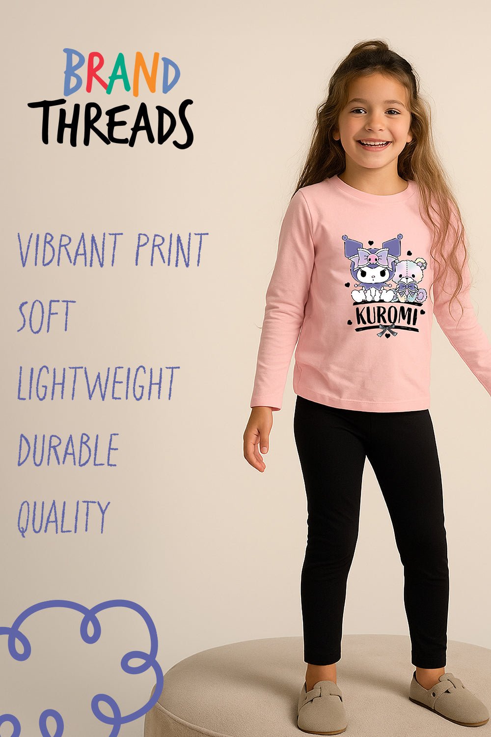 Kuromi girls pink pyjamas two - piece set - Brand Threads