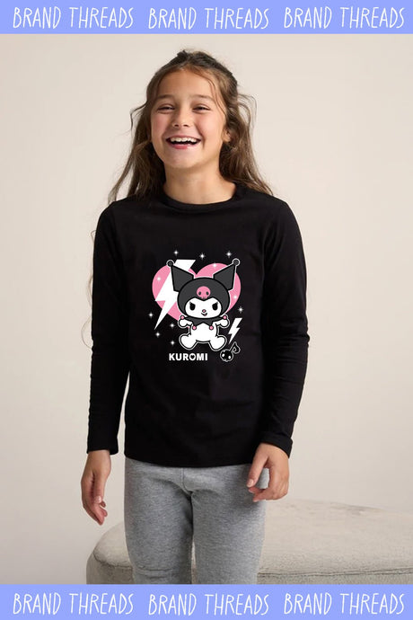 Kuromi girls pjs – two - piece set with top & cuffed bottoms, girls pyjamas - Brand Threads