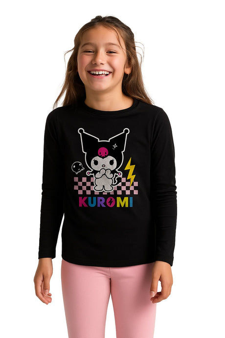 Kuromi girls pyjamas – black & pink long sleeve pyjama set - Brand Threads