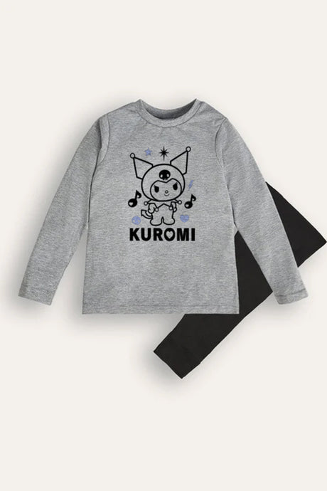 Kuromi girls pyjamas grey two - piece set - Brand Threads