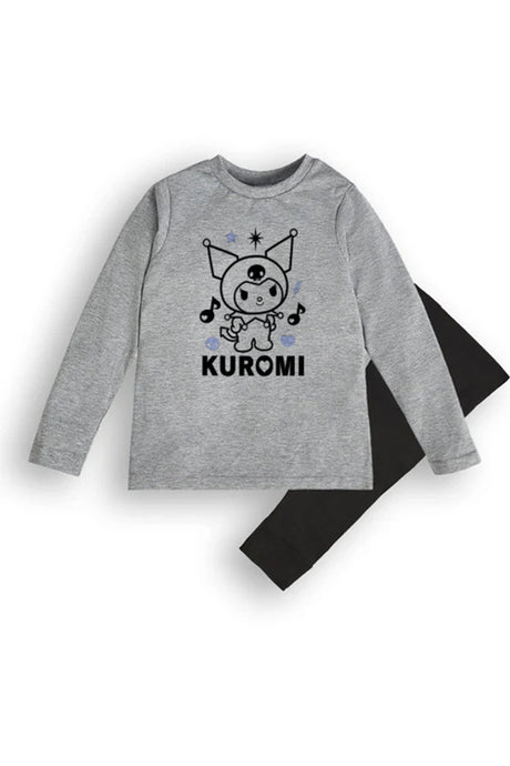 Kuromi girls pyjamas grey two - piece set - Brand Threads