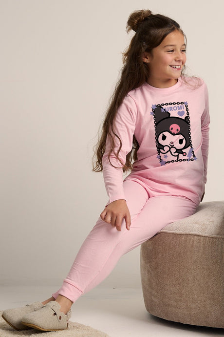 Kuromi girls pyjamas – long sleeve pink pyjama set - Brand Threads