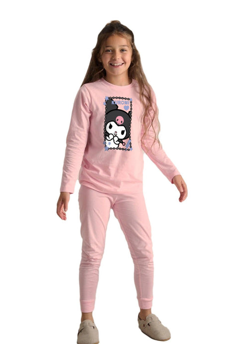 Kuromi girls pyjamas – long sleeve pink pyjama set - Brand Threads