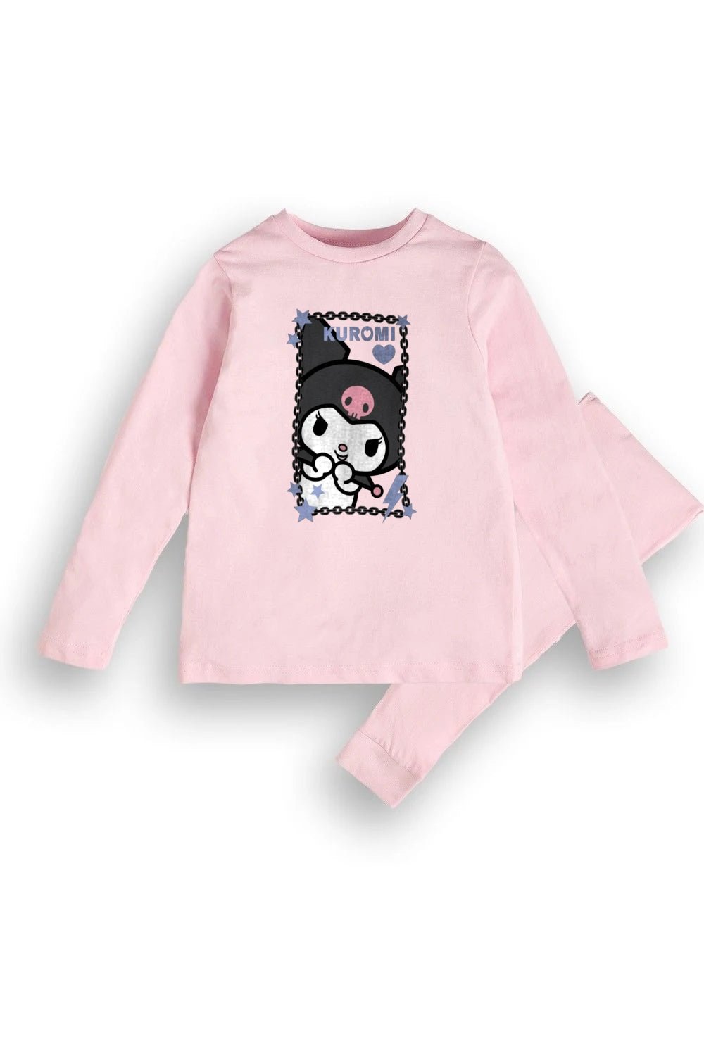 Kuromi girls pyjamas – long sleeve pink pyjama set - Brand Threads