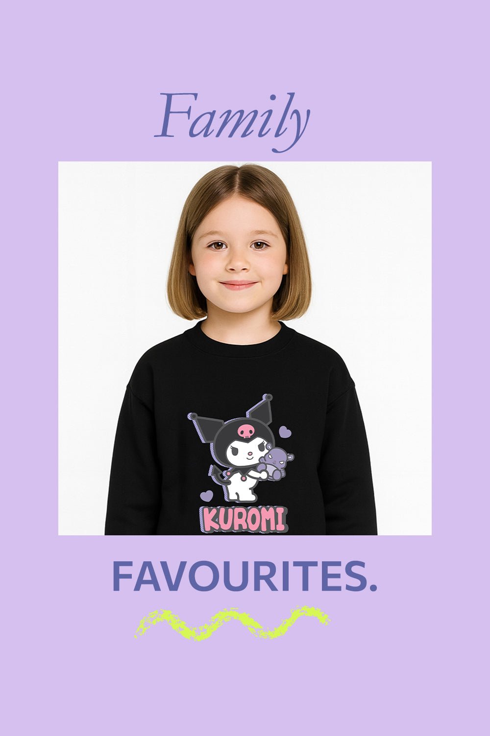 Kuromi girls sweatshirt – long sleeve black sweater - Brand Threads