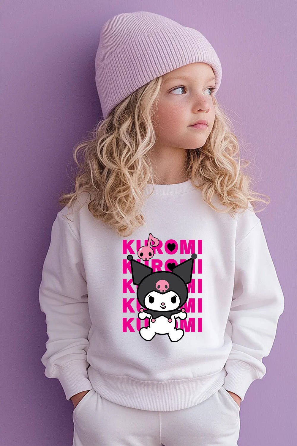 Kuromi girls sweatshirt – long sleeve girls jumper - Brand Threads