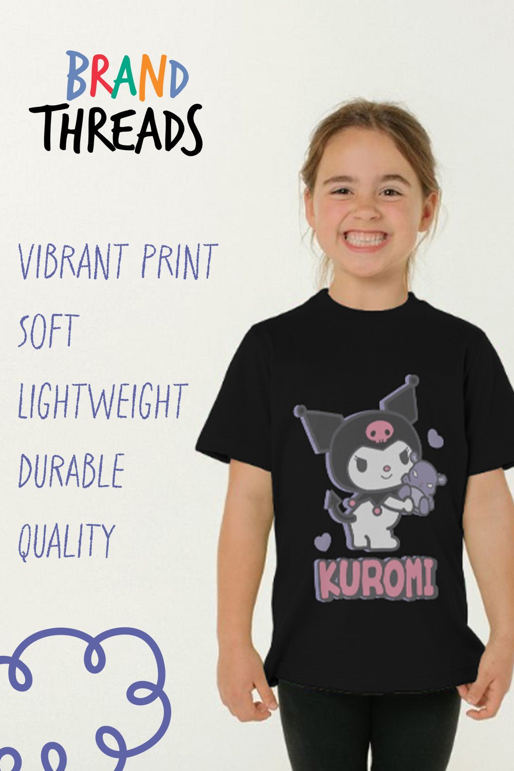 Kuromi girls t-shirt – short sleeve, graphic print top - Brand Threads