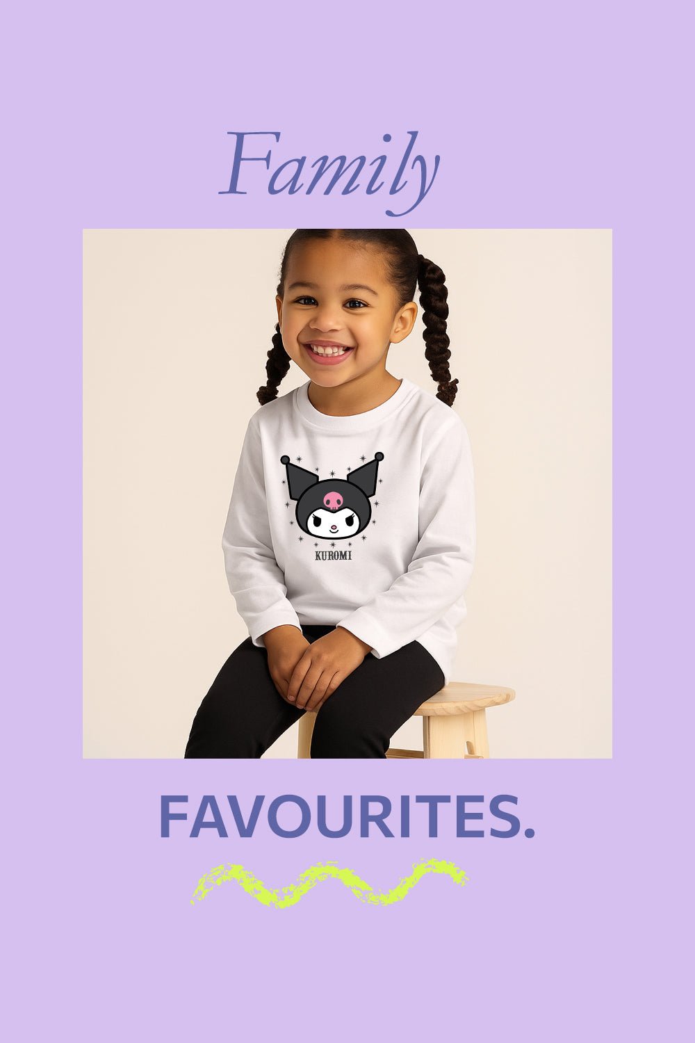 Kuromi Girls White Pyjama Set – 100% Cotton Long Sleeve Top & Cuffed Bottoms - Brand Threads