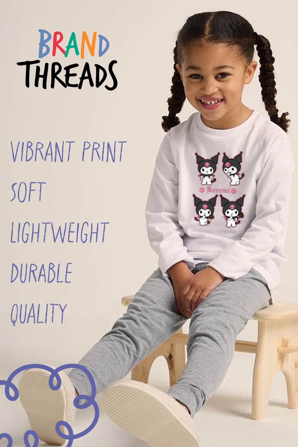 Kuromi Girls White Pyjama Set - Brand Threads