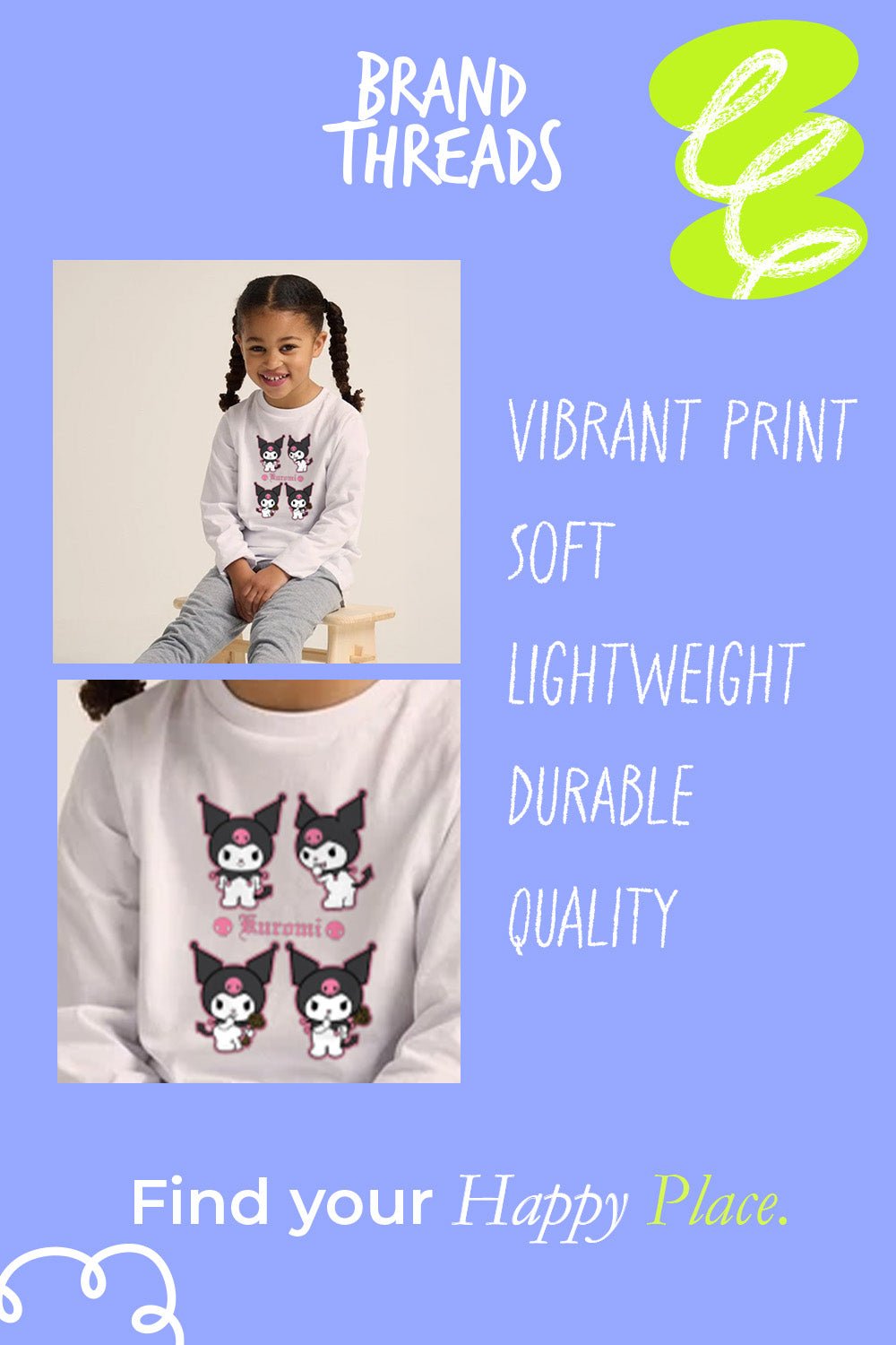 Kuromi Girls White Pyjama Set - Brand Threads