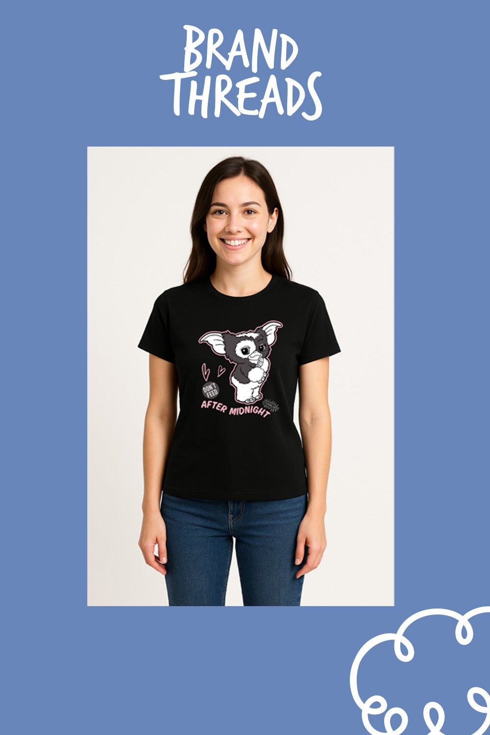 Ladies Gremlins Black Graphic T-Shirt - Brand Threads
