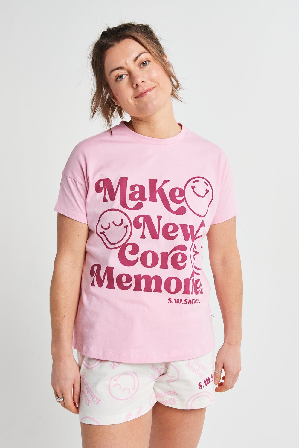Ladies Smiley Short Pyjama Set - Brand Threads