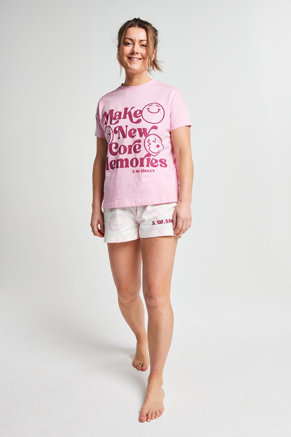 Ladies Smiley Short Pyjama Set - Brand Threads