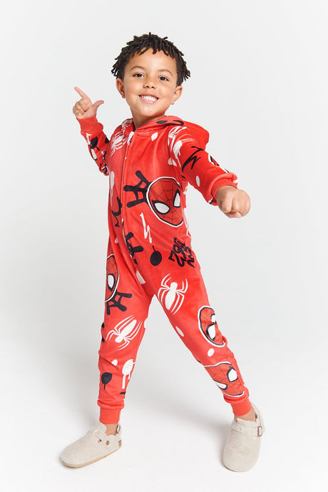 Marvel Spiderman Boys Fleece Onesie - Brand Threads