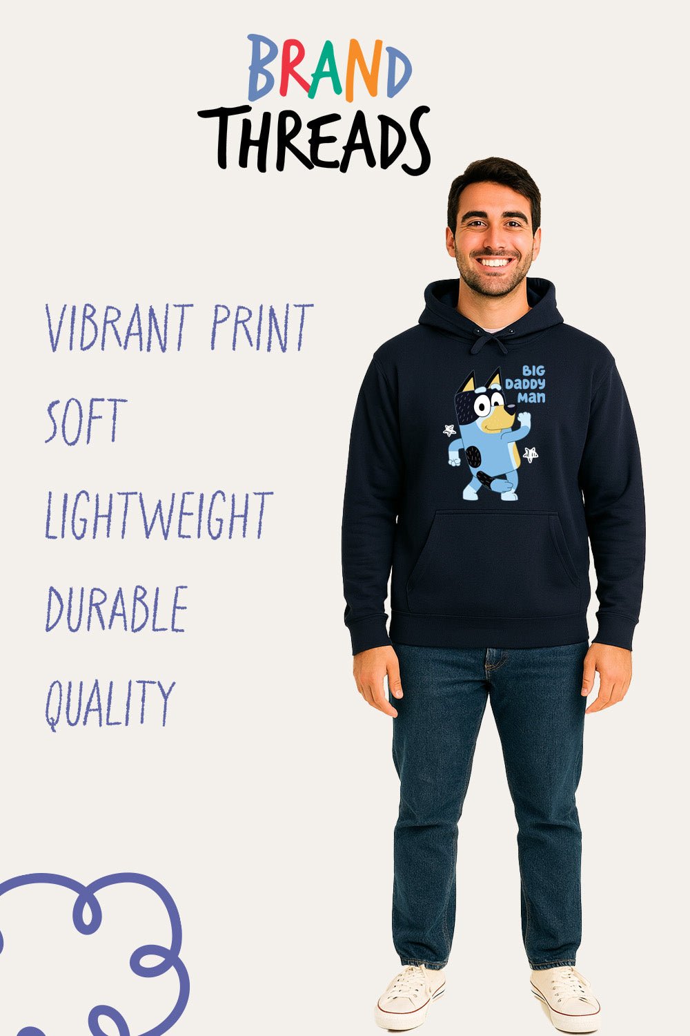 Men's Bluey Big Daddy Man Hoodie - Brand Threads