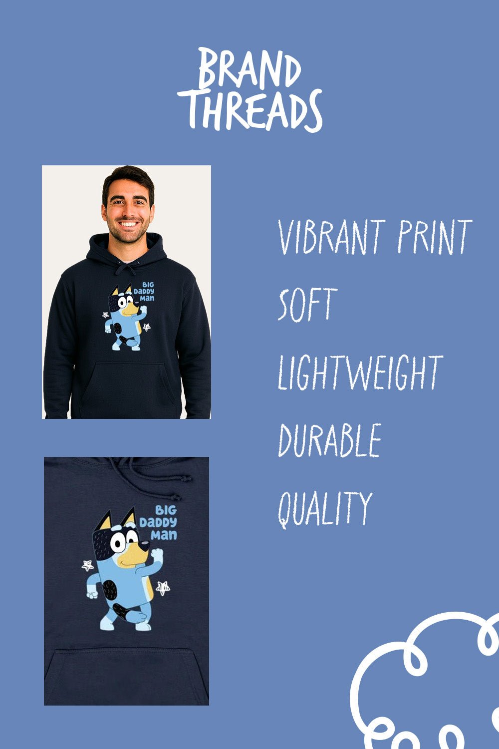 Men's Bluey Big Daddy Man Hoodie - Brand Threads